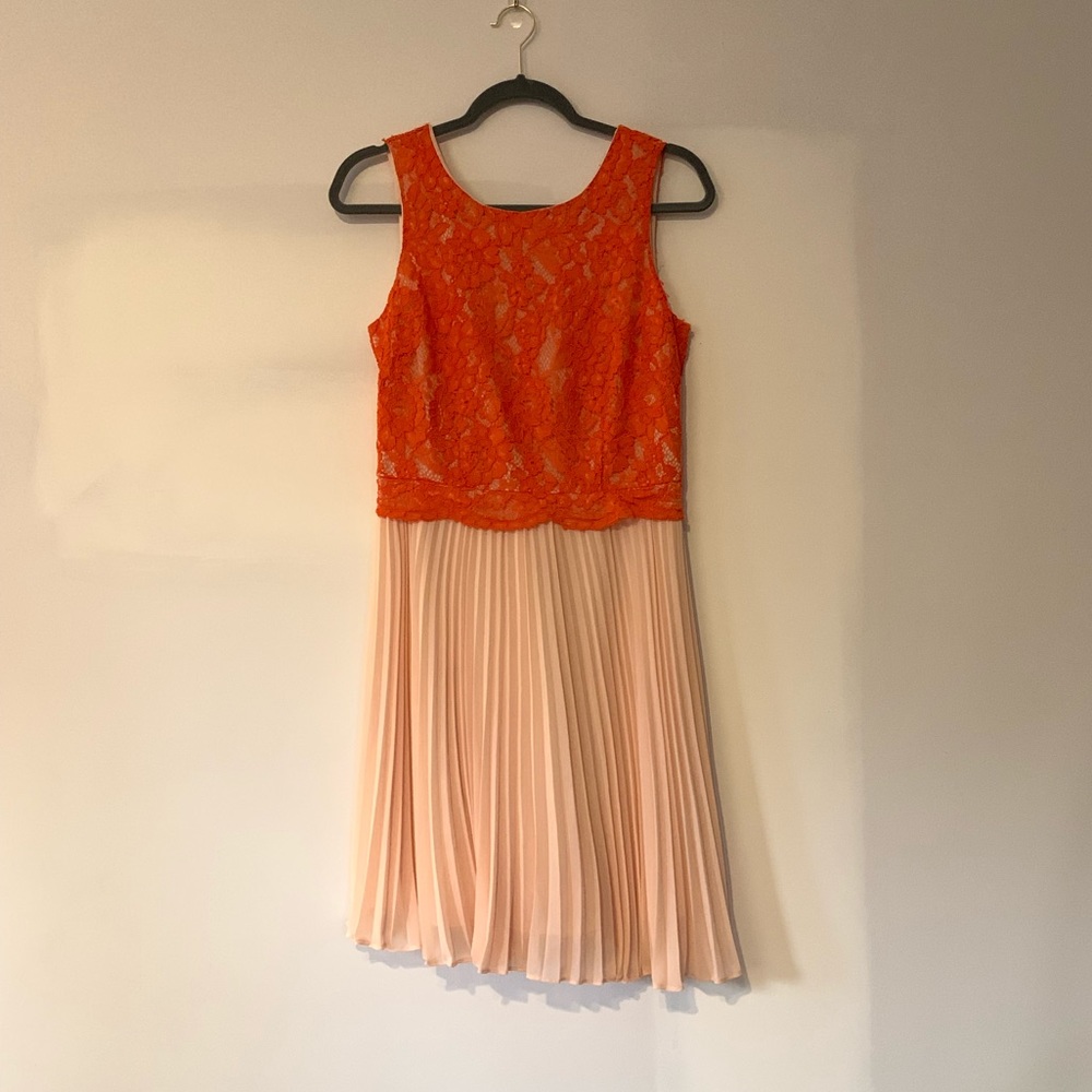 Maison Jules Pleated & Lace dress